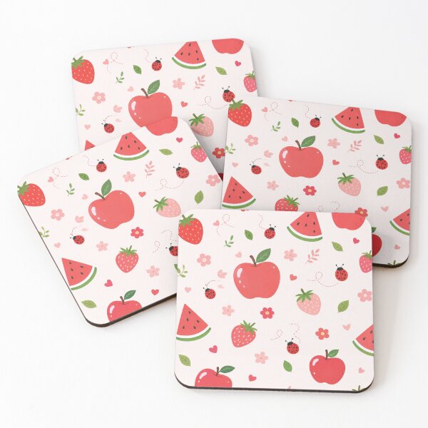 Item preview, Cute Fruity Summer Pattern – Strawberry Apple Watermelon designed and sold by itxelaraStudio.
