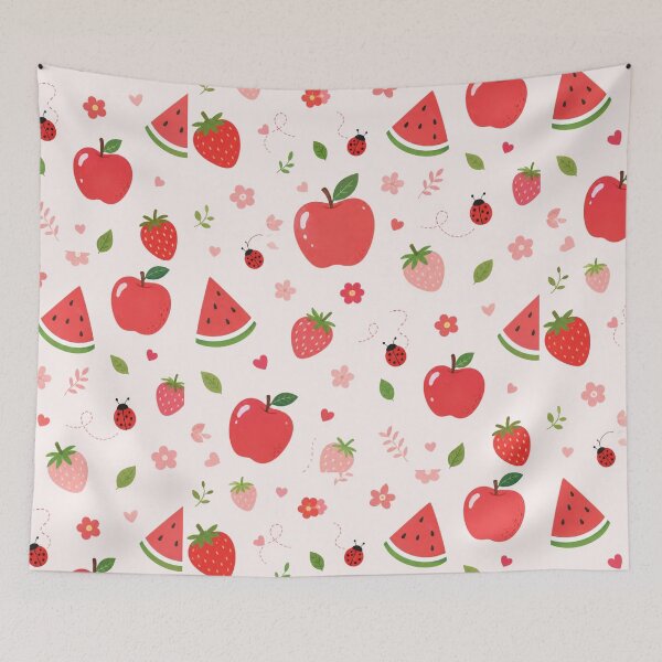 Item preview, Cute Fruity Summer Pattern – Strawberry Apple Watermelon designed and sold by itxelaraStudio.