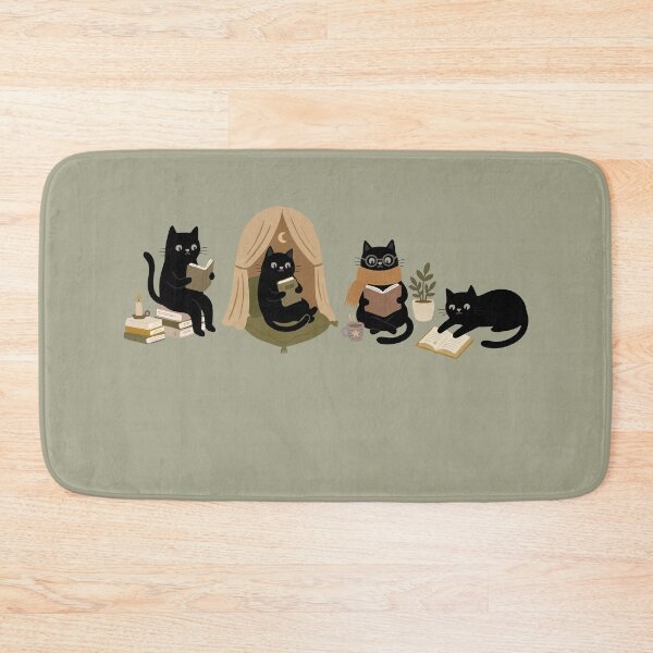 Item preview, Cozy Black Cats Reading for Bookish Cat Lovers designed and sold by FreshVibe Prints.