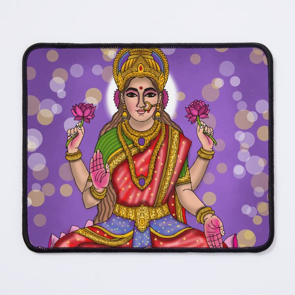 Item preview, Goddess Lakshmi Artwork | Divine Hindu Goddess Digital Painting & Spiritual Illustration Description designed and sold by Harshit_Digital_Arts.