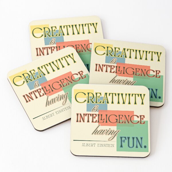Item preview, Creativity is Intelligence Having Fun - Albert Einstein quote - colorful geometric design designed and sold by LibrarianLauren.