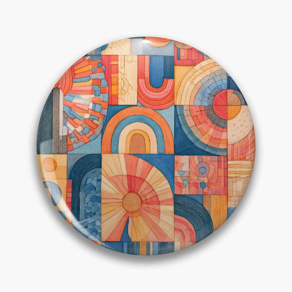 Item preview, Retro Geometric Sun & Rainbow Abstract Pattern designed and sold by Kybruno's Creations.