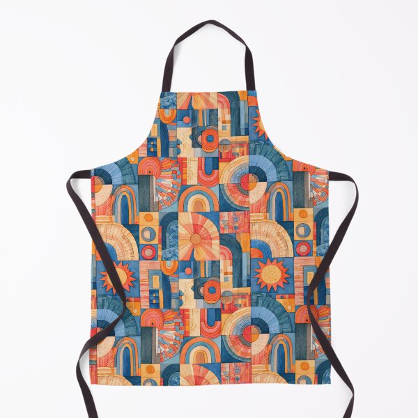 Item preview, Retro Geometric Sun & Rainbow Abstract Pattern designed and sold by Kybruno's Creations.