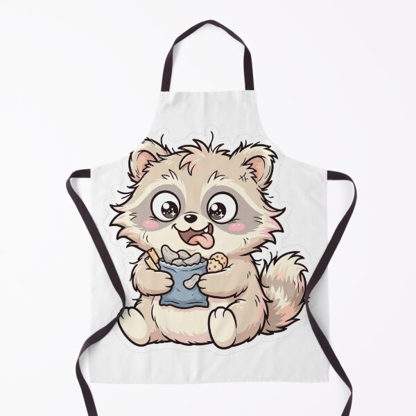 Item preview, Cute Raccoon Eating Snacks - Kawaii Foodie Sticker designed and sold by Ala'Salem| Cute Characters, Real Moods.