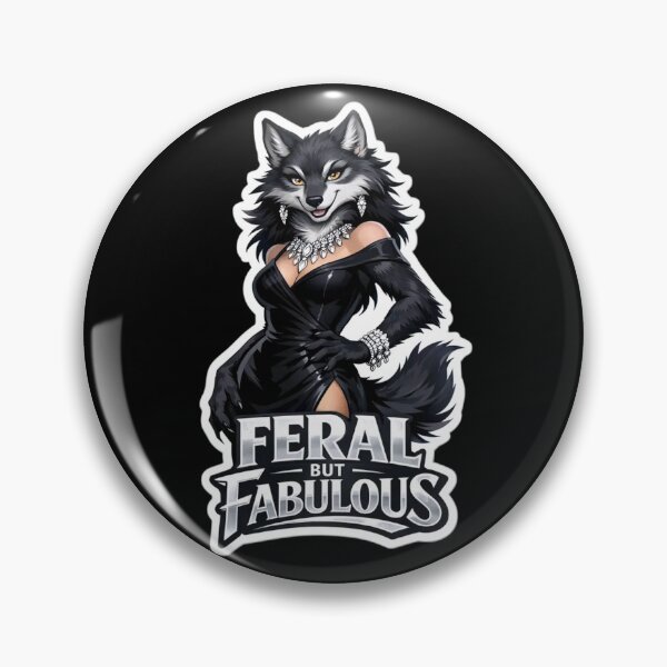 Item preview, Feral But Fabulous | Anthro Wolf Glam Fashion Gift designed and sold by Furrenzy.