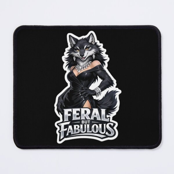 Item preview, Feral But Fabulous | Anthro Wolf Glam Fashion Gift designed and sold by Furrenzy.