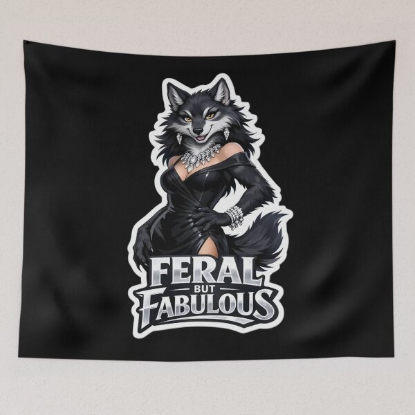 Item preview, Feral But Fabulous | Anthro Wolf Glam Fashion Gift designed and sold by Furrenzy.