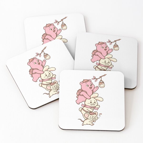 Item preview, Pink Pastel Bear Bunny Mouse Honey Tower - Cute Kawaii Stack Funny Animals designed and sold by Ala'Salem| Cute Characters, Real Moods.