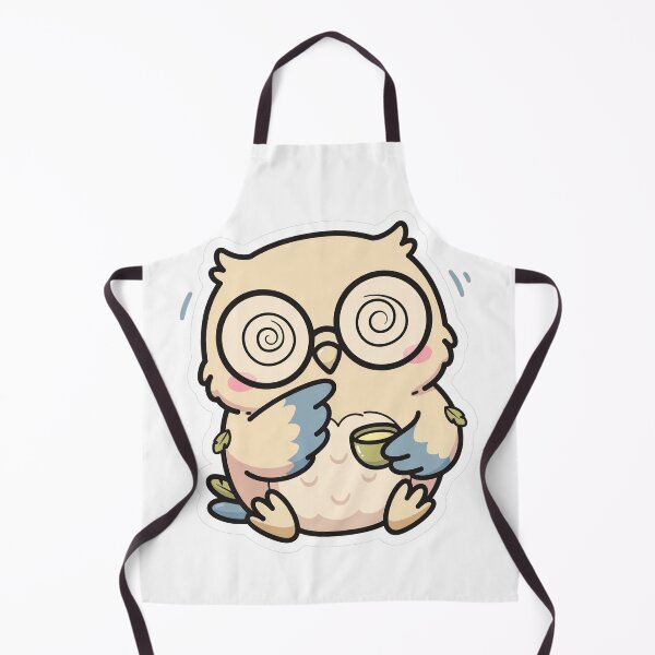 Item preview, Cute Dizzy Owl with Coffee Cup - Pastel Kawaii Sticker designed and sold by Ala'Salem| Cute Characters, Real Moods.
