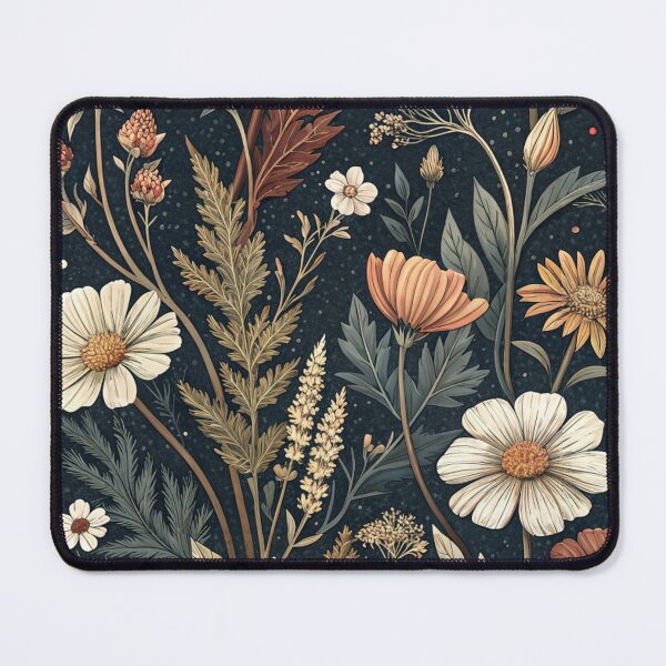 Item preview, Dark Cottagecore Florals – Midnight Wildflowers & Autumn Meadow Pattern designed and sold by Whimsical Wayfarer.