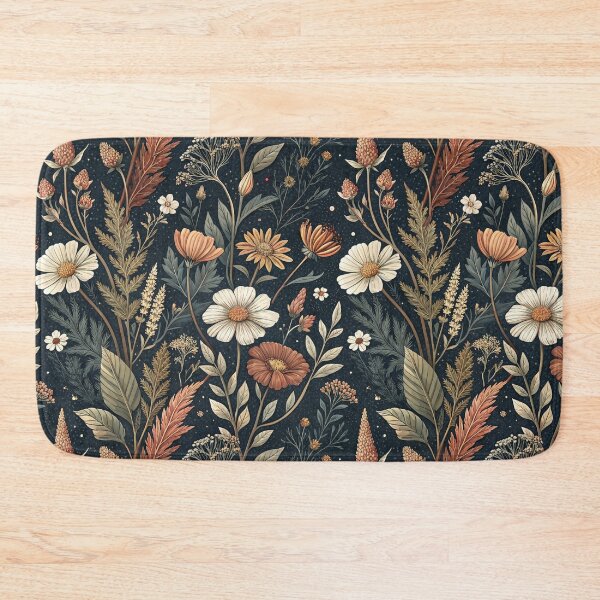 Item preview, Dark Cottagecore Florals – Midnight Wildflowers & Autumn Meadow Pattern designed and sold by Whimsical Wayfarer.