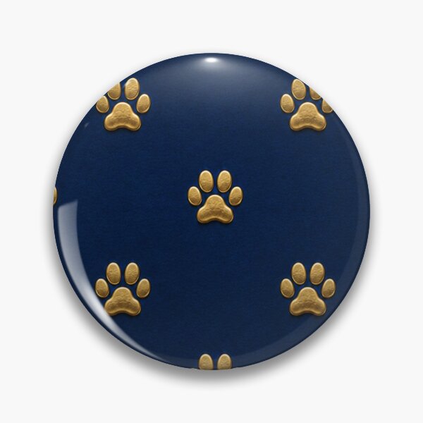 Item preview, Navy Blue Golden Paws – Luxury Pet Lover Pattern designed and sold by HO•Designs.