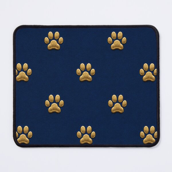 Item preview, Navy Blue Golden Paws – Luxury Pet Lover Pattern designed and sold by HO•Designs.