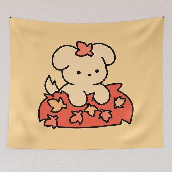 Item preview, Cute Dog In Pile Of Leaves Fall Doodle designed and sold by MiaBellaGirl.