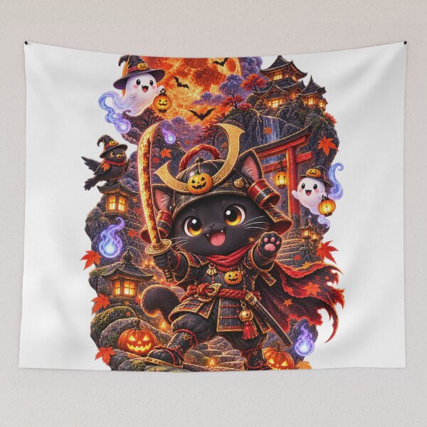 Item preview, Chibi Black Cat Samurai designed and sold by TeikunShop.