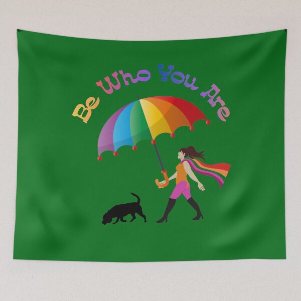 Item preview, Be Who You Are - Pride Rainbow Umbrella and Dog Design designed and sold by Evelashop.