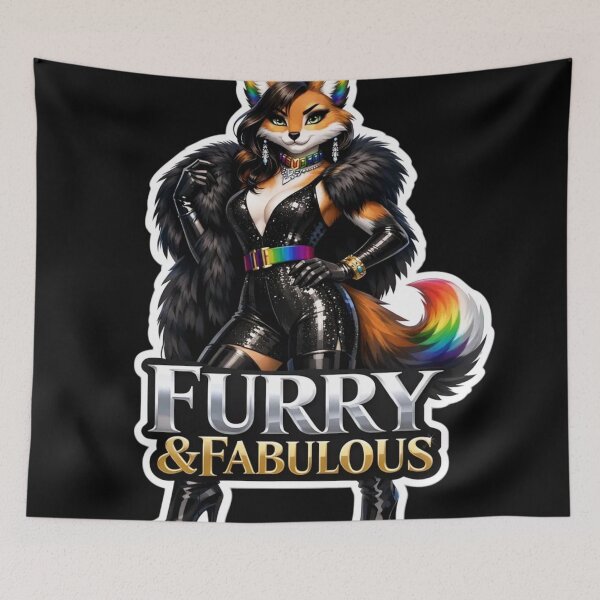 Item preview, Furry And Fabulous | Anthro Fox Pride Fashion Gift designed and sold by Furrenzy.