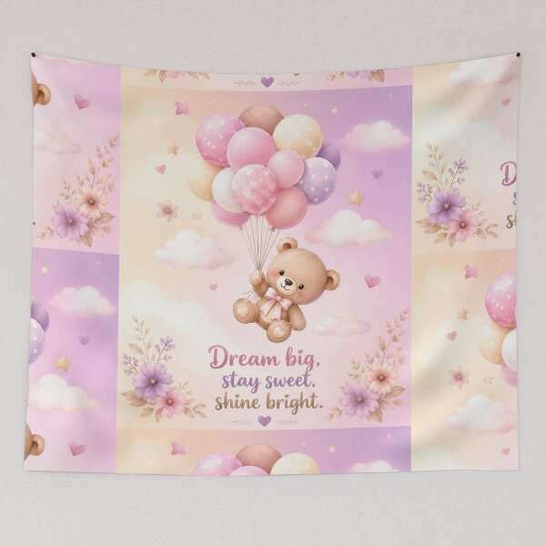 Item preview, Dream Big Stay Sweet Teddy Bear Pastel designed and sold by itxelaraStudio.