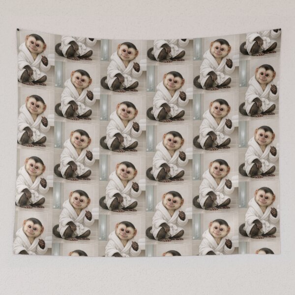 Item preview, Cozy Bathrobe Capuchin Monkey designed and sold by Sillytoe.