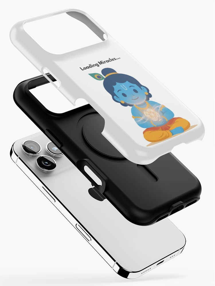 Thumbnail 2 of 4, iPhone Case, loading miracles | Developer Sticker | Inspirational Tech Humor designed and sold by BhaktiByte.
