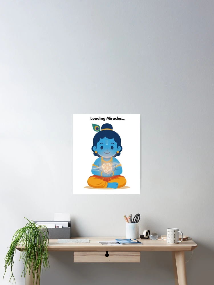 Thumbnail 2 of 3, Poster, loading miracles | Developer Sticker | Inspirational Tech Humor designed and sold by BhaktiByte.