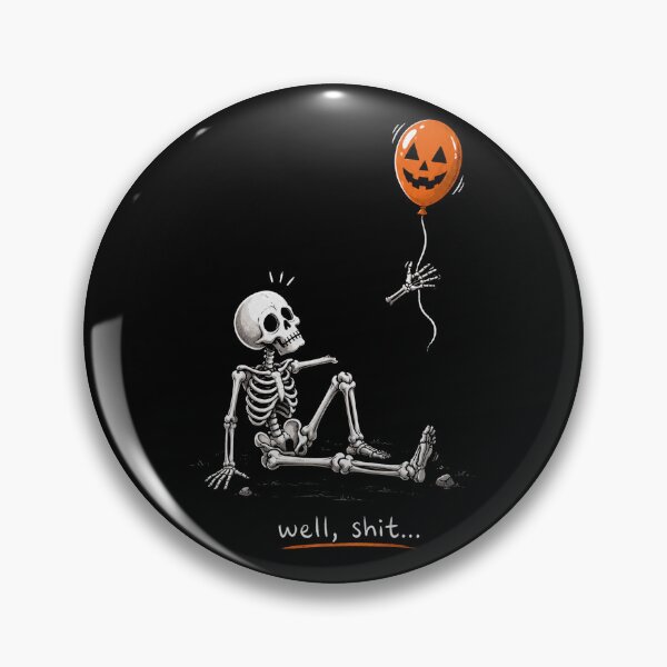 Item preview, funny Skeleton Holding Pumpkin Balloon  designed and sold by Kladhadredo.