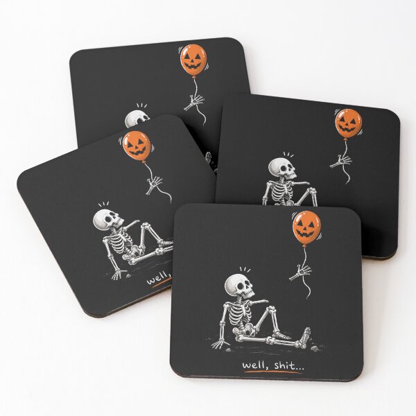 Item preview, funny Skeleton Holding Pumpkin Balloon  designed and sold by Kladhadredo.