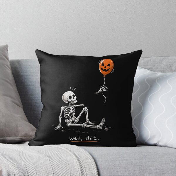Item preview, funny Skeleton Holding Pumpkin Balloon  designed and sold by Kladhadredo.