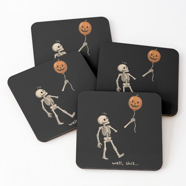 Item preview, Skeleton Holding Pumpkin Balloon Funny Halloween designed and sold by Kladhadredo.