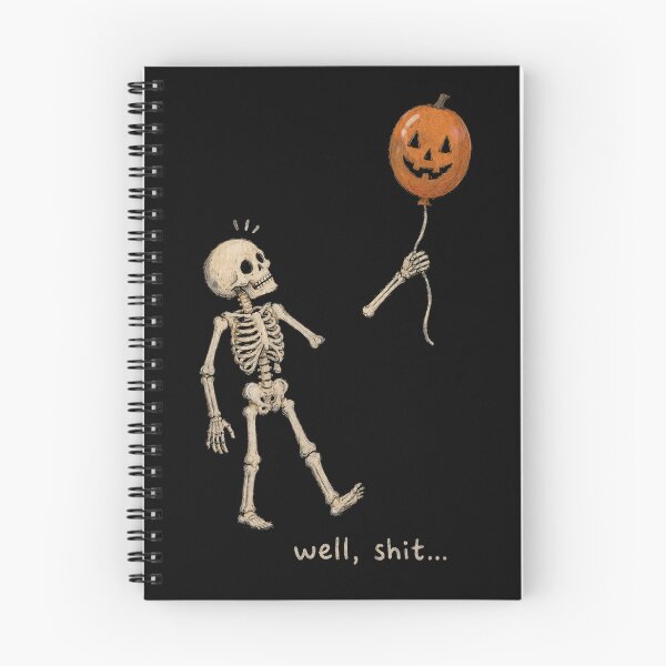 Item preview, Skeleton Holding Pumpkin Balloon Funny Halloween designed and sold by Kladhadredo.