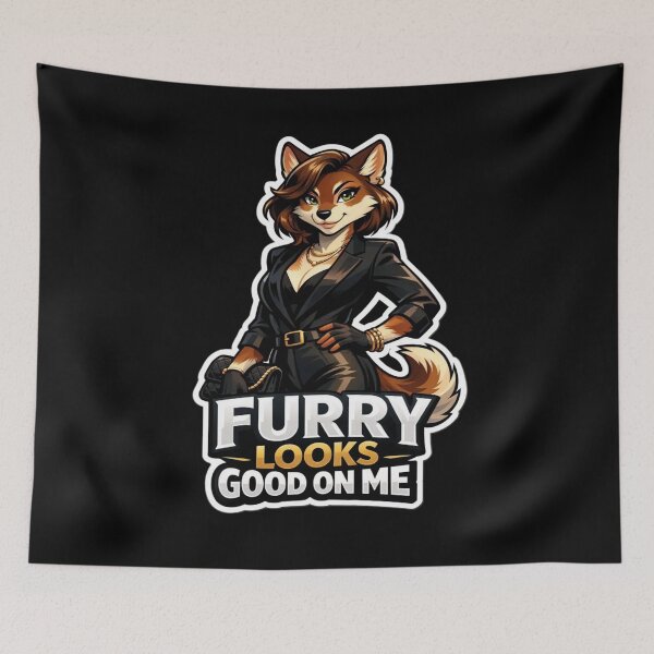 Item preview, Furry Looks Good On Me | Anthro Fox Glam Fashion Gift designed and sold by Furrenzy.