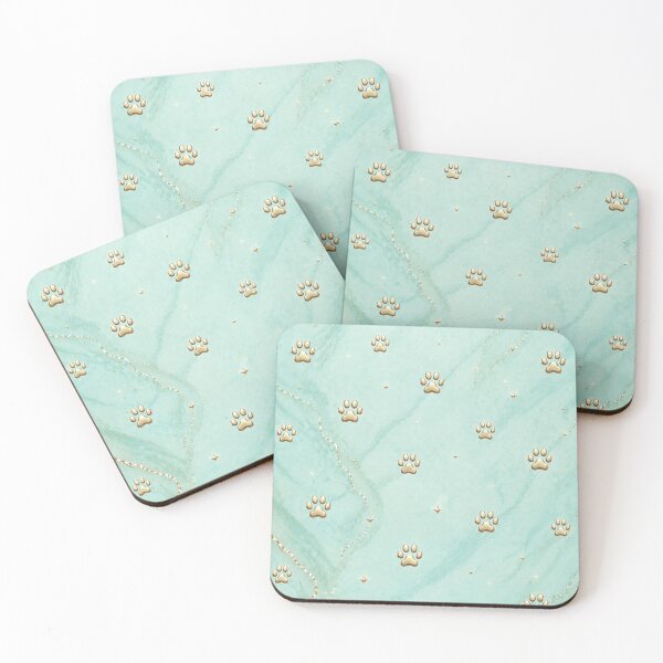 Item preview, Pastel Turquoise Golden Paws – Elegant Pet Lover Design designed and sold by HO•Designs.