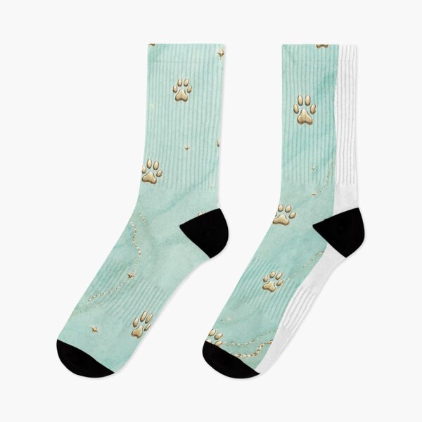 Item preview, Pastel Turquoise Golden Paws – Elegant Pet Lover Design designed and sold by HO•Designs.