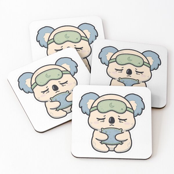 Item preview, Cozy Sleepy Koala with Moon Sleep Mask - Pastel Kawaii Self Care Sticker designed and sold by Ala'Salem| Cute Characters, Real Moods.