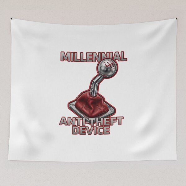 Item preview, Funny Millennial Driver Anti Car Theft Manual Shifter Stick Shift Device designed and sold by Space Ghettos.