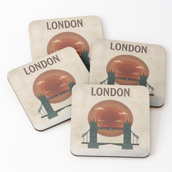 Item preview, London Tower Bridge Retro Travel Poster | Vintage Minimalist City Skyline Art designed and sold by ASN STUDIO.