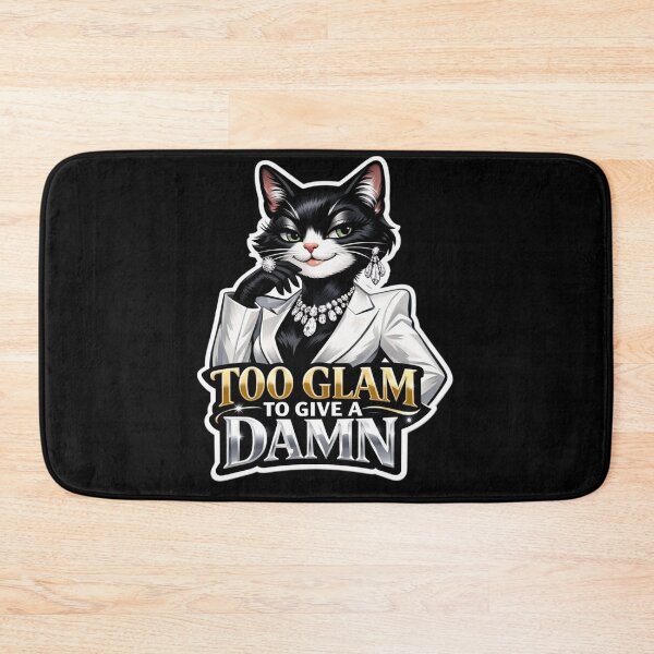 Item preview, Too Glam To Give A Damn | Anthro Cat Glam Fashion Gift designed and sold by Furrenzy.