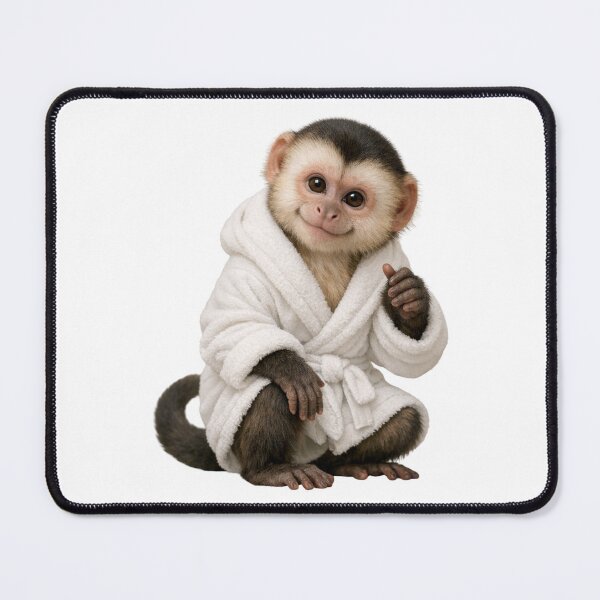 Item preview, Relaxing Bathrobe Capuchin Monkey designed and sold by Sillytoe.