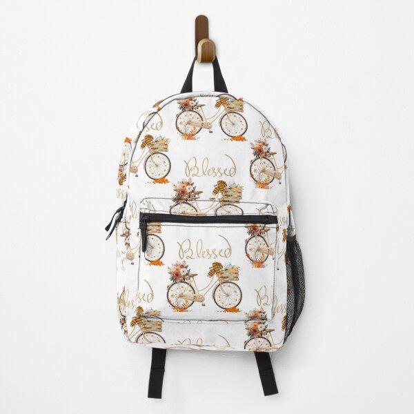 Item preview, Blessed Autumn Bicycle with Harvest Pumpkins and Fall Flowers designed and sold by VibranPalette.