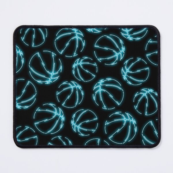 Item preview, Blue neon glow line art sketch basketballs designed and sold by katzdzynes.