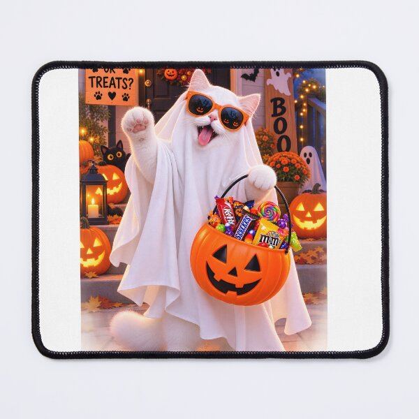 Item preview, Funny Ghost Cat Trick or Treating ??? designed and sold by TinyWeird.