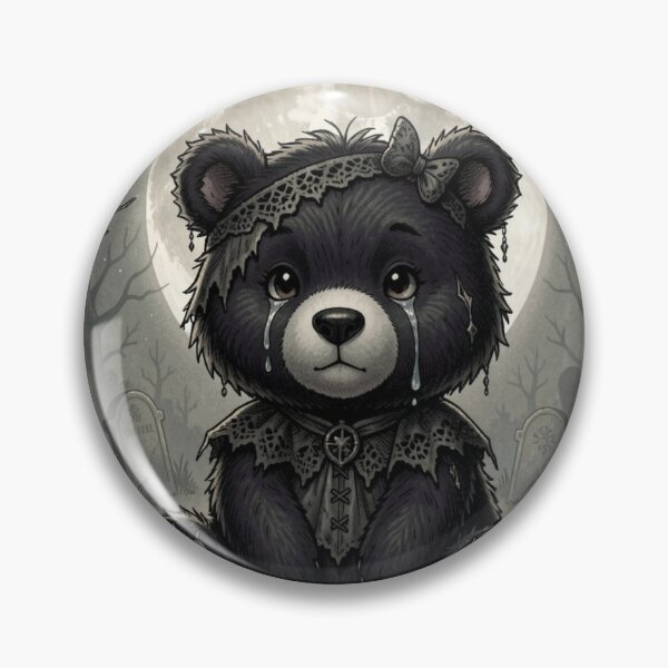 Item preview, Crying Goth Teddy Bear in a Graveyard designed and sold by Creepy Princess Creations.