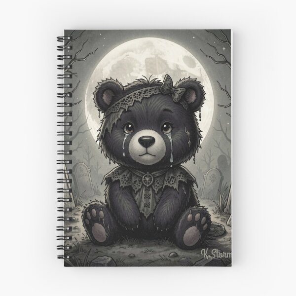 Item preview, Crying Goth Teddy Bear in a Graveyard designed and sold by Creepy Princess Creations.