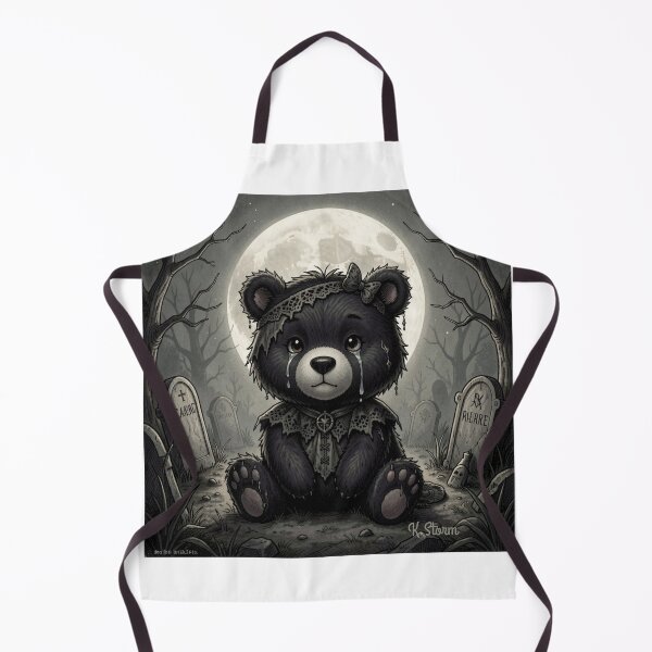 Item preview, Crying Goth Teddy Bear in a Graveyard designed and sold by Creepy Princess Creations.