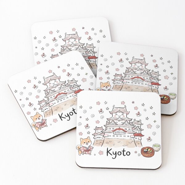 Item preview, Cute Japanese Castle Kyoto Doodle Art designed and sold by RamyGallery.