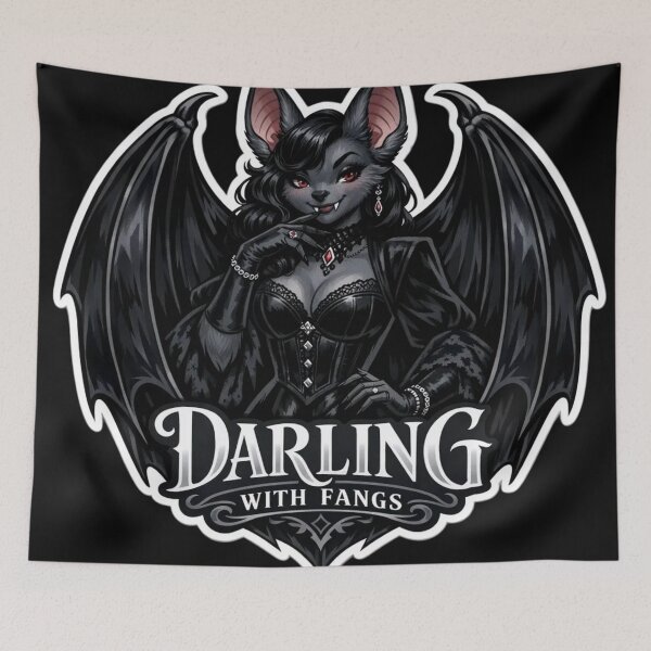 Item preview, Darling With Fangs | Anthro Bat Gothic Fashion Gift designed and sold by Furrenzy.