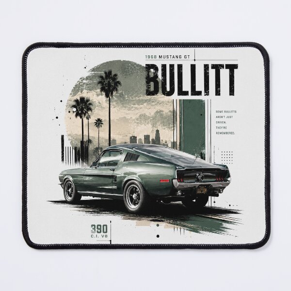 Item preview, 1968 Bullitt Fastback GT 390 V8 Highland Green Vintage Grunge Art designed and sold by EdGraphy.