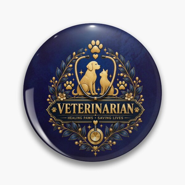 Item preview, Veterinarian Navy Blue & Gold – Healing Paws Premium Vet Design designed and sold by HO•Designs.