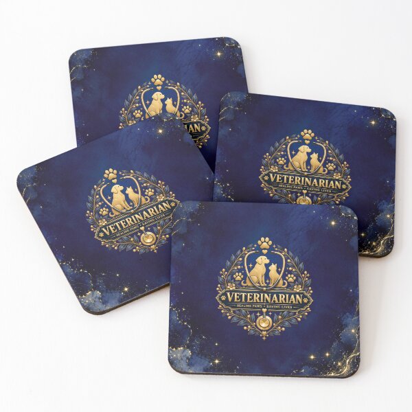 Item preview, Veterinarian Navy Blue & Gold – Healing Paws Premium Vet Design designed and sold by HO•Designs.