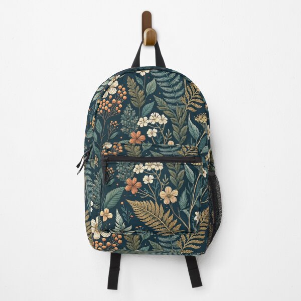 Item preview, Dark Cottagecore Florals – Golden Ferns & Wild Meadow Blooms designed and sold by Whimsical Wayfarer.